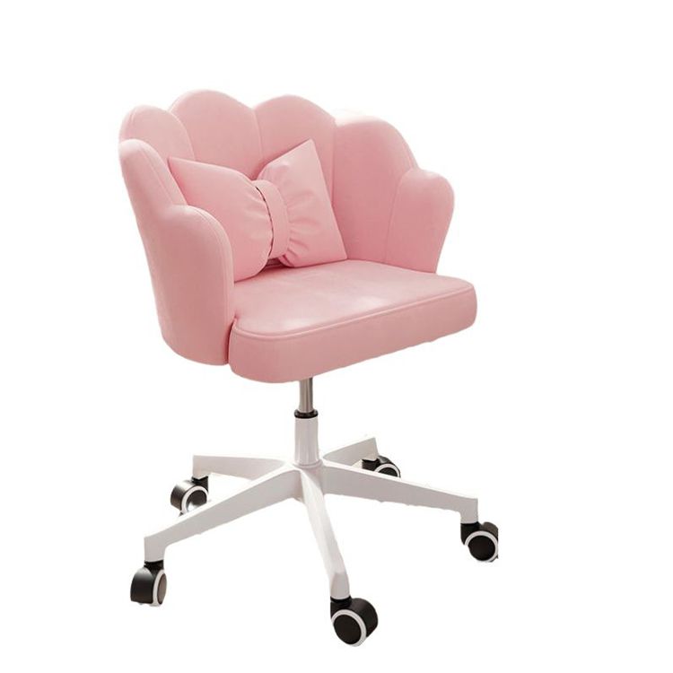 pink dresser chair KERDOM Flower Vanity Chair with Back & Wheels, Swivel Dresser Chair Home  Office Desk Chair for Girls, Fleece Cute Makeup Chair Beige P16GL-Beige