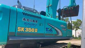 Excavadora de cadenas Kobelco SK350D usada, 35 toneladas, pintura original de Japón, excavadora de demolición de servicio pesado, motor Hino, lista para trabajar - Product Image 3