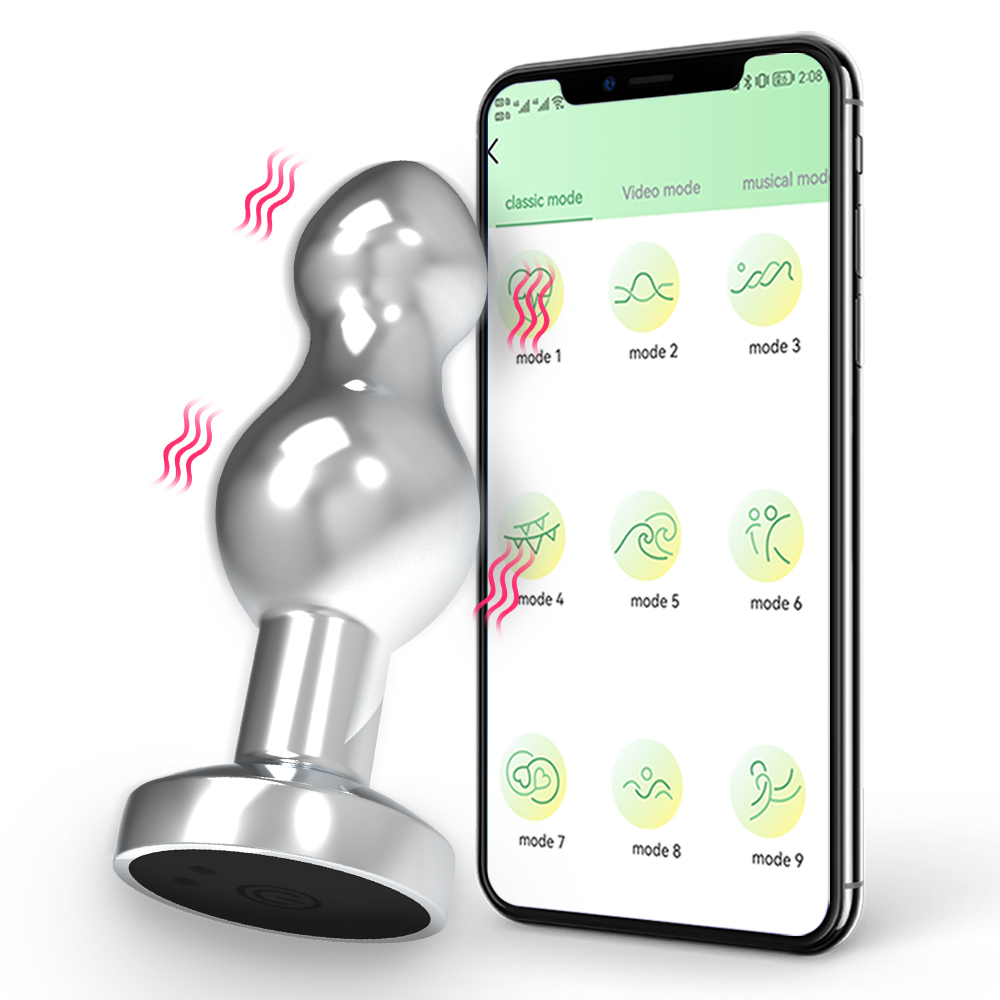 ALWUP APP Control Metal Vibrator Butt Plug Prostate Massager