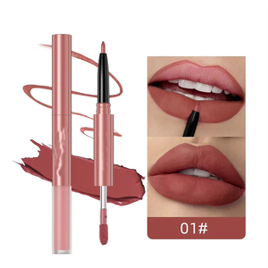 Oferta Especial: Lápiz Labial Líquido Mate de Doble Punta, de Alta Calidad, Resistente al Agua, Larga Duración, Pigmentado, Aterciopelado, Sedoso, Hidratante y Voluminizador 2 en 1 - Product Image 1