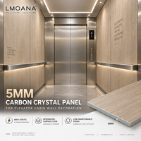 Panneau mural moderne en cristal de carbone imperméable de 5 mm, antistatique, pour la décoration intérieure des cabines d'ascenseurs, panneau d'ascenseur