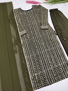 Eid Ramzan Special Salwar Kameez Readymade, Customizable Pakistani Straight <b>Kurta</b> With Pant, Traditional <b>Indian</b> Outfit Women - Product Image 3