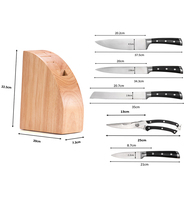 Vente flash Ensemble de couteaux de cuisine en acier inoxydable 3Cr13 6 pièces avec manche en ABS et porte-couteaux