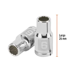 Juego de Llaves de Tubo de 6 mm, 12 Puntas, Accionamiento de 1/4 de Pulgada, Marca TRUPER - Product Image 3