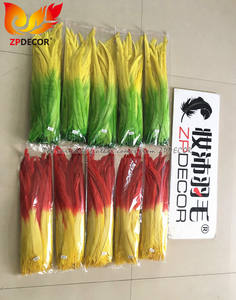 ZPDECOR - Plumas de <span class=keywords><strong>Gallo</strong></span> Coque al por Mayor, 35-40 cm, Teñidas de Turquesa con Verde Lima, para Disfraces de Samba y Carnaval - Product Image 5