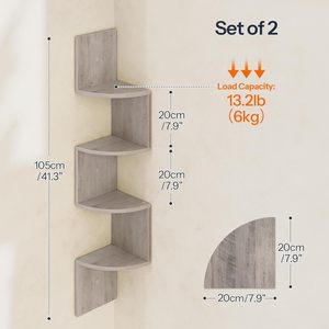 Estante Esquinero <span class=keywords><strong>para</strong></span> Dormitorio, Soporte Esquinero <span class=keywords><strong>para</strong></span> Sala de Estar, Estantería con Tornillos, Soporte Esquinero <span class=keywords><strong>para</strong></span> Baño, <span class=keywords><strong>Estantes</strong></span> <span class=keywords><strong>Flotantes</strong></span> - Product Image 6