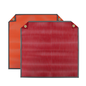 Bandera de seguridad de malla de PVC de 18x18 pulgadas aprobada por FMCSA 393,87 con dos ojales correas reflectantes ANSI para seguridad vial - Product Image 1