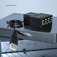 Répartiteur Ethernet RJ45 3 en 1 Extension réseau 1 à 3 avec câble d'alimentation USB 8P8C Interface LAN Connecteur répartiteur Internet