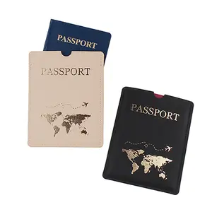 Toptan özel Logo PU deri ince pasaport kapağı kart durumda havayolu bilet pasaport tutucu ile en çok satan seyahat cüzdanı
