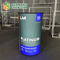 Comptoir pop-up pliable à montage facile avec impression personnalisée, cadre en aluminium haut de gamme, pour stand d'exposition, éclairage LED