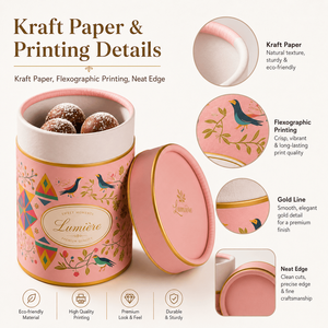 Cajas de Regalo Redondas de Papel Kraft Impresas Personalizadas para Dulces de Chocolate, con Tapa, Venta al Por Mayor - Product Image 5