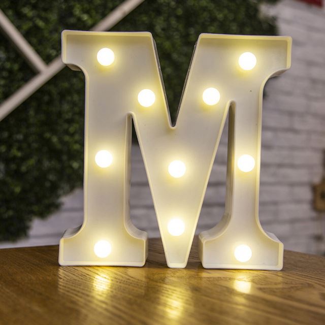 3D 26 Letter Alphabet LED Light Indoor Wall Hanging Night Lamp For Wedding Birthday Party