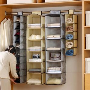 Multi-Compartment Non-Woven Hanging Foldable Storage Bag for Wardrobe Hanger for Clothing <b>Hat</b> Shoes Multipurpose Use - Product Image 1