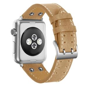 Piel de cuero de grano completo 44MM inteligente correa de reloj para <span class=keywords><strong>Apple</strong></span> Watch 44MM correa de cuero - Product Image 3
