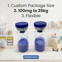 GHK-Cu 99% HPLC Poudre de cuivre de haute pureté lyophilisée, approvisionnement en vrac, certifiée Halal, qualité cosmétique, poudre brute du Guangdong