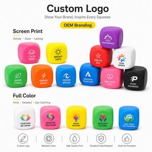 Custom Color Cube Stress Ball Soft PU Foam Square Squeeze <b>Toy</b> for Anxiety Relief Personalized <b>Desk</b> Fidget <b>Toy</b> Bulk Gift - Product Image 2
