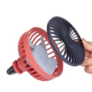 Intelligenter tragbarer USB-Autoventilator, abnehmbare Abdeckung, drei Windgeschwindigkeiten, 360 Grad verstellbar, warmes Nachtlicht, Kunststoffclip - Product Image 2