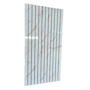 UV coated High glossy wood mdf slatwall panel slat wall with groove Melamine Slotted MDF 15mm 16mm 18mm has inserted metal