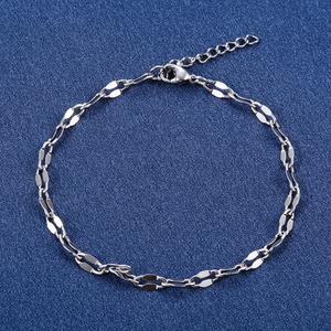 Pulsera de cadena de mano de acero inoxidable con diseño de labios de 4 mm para mujer, joyería de metal, brazalete de color dorado, <span class=keywords><strong>tobillera</strong></span>, cadena para el pie - Product Image 2