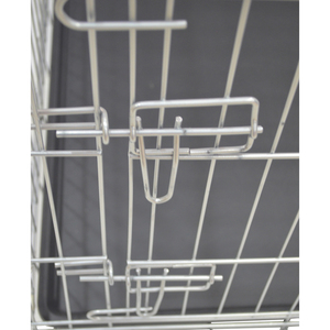 חדר כפול דלתי מודרני מתקפל מתכת עבור כלבים בינוני גזעי כלבים בעל תבנית חיה גדולה עם מגש פלסטיק חסין דליפה - Product Image 4