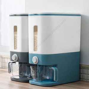 Dispensador de Arroz y Granos de Plástico, Caja de Almacenamiento para Cocina, Contenedor de Alimentos Secos a Granel, 12 kg, Venta al Por Mayor - Product Image 1