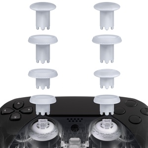 White Height Adjust Replacement Analog Thumb <b>Sticks</b> ThumbsGear V3 Interchangeable Ergonomic Thumbsticks for PS5 & PS4 Controller - Product Image 1