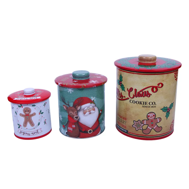 Hot Sale Old Fashioned Tin Containers Food Grade Safe Tin Box Airtight Round Tea Packaging Metal Box Tin Cans