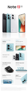 โทรศัพท์มือถือ Mi redmi Note <span class=keywords><strong>13</strong></span> 5G กล้อง108MP สมาร์ทโฟนแบตเตอรี่5000mAh 33W ปลดล็อกแบรนด์ใหม่ของแท้ - Product Image 6