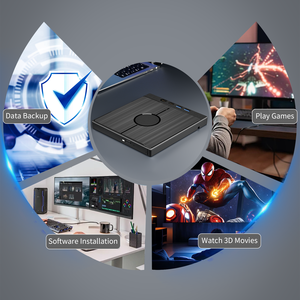 Unidad de Blu-Ray Externa 7 en 1, USB 3.0/Tipo-C, Grabadora de Blu-Ray 3D Portátil, Lector/Grabador de BD/DVD/CD +/-RW para PC, Laptop y Computadora de Escritorio - Product Image 6