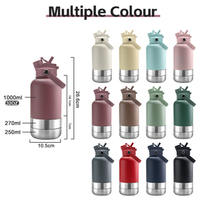 Individuelles Logo Edelstahl Tierfutterspender 32oz Reise-Camping Isoliert Doppelwandig 3-in-1 Tragbare Hunde Futter- und Wasserflasche - Product Image 2