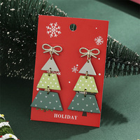 Boucles d'oreilles pendantes de la série de Noël, style occidental, créatives, en forme de goutte d'eau, incrustées de diamants, flocon de neige, bonhomme de neige, canne, clous d'oreilles