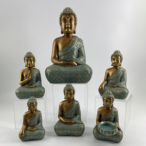 Polished Resin Buddha Head Sculpture Modern Zen Art For Indoor Spaces - Product Image 4