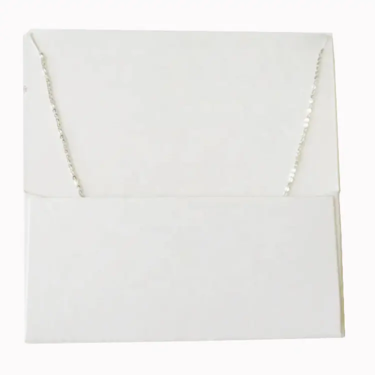 Custom logo kertas tampilan perhiasan kartu plastik gratis die cut tekstur kertas kalung lampiran dengan saku belakang