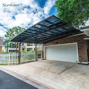 <span class=keywords><strong>Garage</strong></span> pour voiture en alliage d'aluminium sur mesure haute résistance avec <span class=keywords><strong>toit</strong></span> en polycarbonate, abri de voiture en cantilever pour 2 voitures, garantie 10 ans - Product Image 1