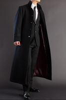 Manteau à revers pour hommes Costume décontracté Polyester extérieur avec doublure Longs manteaux coupe-vent simple boutonnage Vêtements pour hommes Pardessus