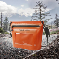Tas kering bahu tunggal PVC antiair, dengan ponsel layar sentuh untuk berenang arung jeram perjalanan & tur luar ruangan