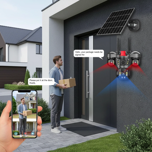 <span class=keywords><strong>Camera</strong></span> Wifi năng lượng mặt trời ngoài trời 12MP ba ống kính, phát hiện hình người, hỗ trợ thẻ SIM 4G, <span class=keywords><strong>camera</strong></span> an ninh năng lượng mặt trời 360 độ, tầm nhìn ban đêm - Product Image 2