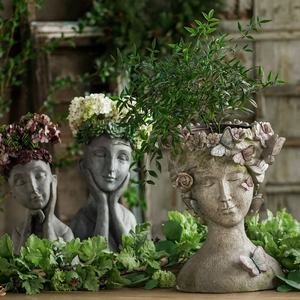 Vaso Scultura a Forma di Volto Umano da 10 Pollici, Fioriera per Decorazione Casa, Ufficio o Esterni/Giardino/Passo/Fiori Secchi - Product Image 4