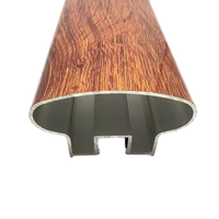 Rampe d'escalier moderne en aluminium grain de bois 6063, étanche, pour extérieur, villa, hôtel, hôpital, balcon, terrasse