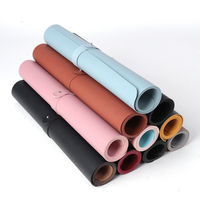 Haute Qualité Usine Stock Grand 40*80cm Antidérapant Liège Silicone Vegan Tapis De Bureau Classique En Cuir PU Ensemble De Tapis De Bureau Min. Commander 2pcs
