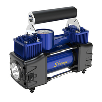 Compresseur d'air de voiture portable 12V DC en métal à double cylindre avec manomètre, moniteur de pression des pneus, certifié CE, MPV/voiture