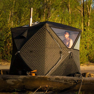 屋外用3〜4人用 アイスフィッシング サウナテント 高品質 210Dオックスフォード布 防水素材 - Product Image 4