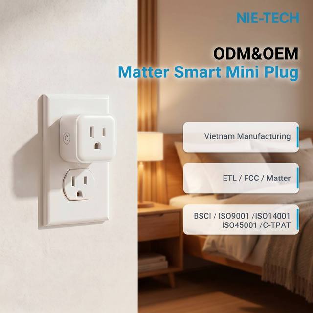 Wholesale Matter Protocol Smart Mini Plug 15A 125V Industrial Indoor Compact Outlet Apple Home Alexa Google SmartThings Thread