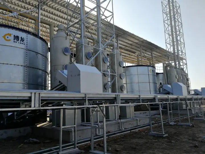 Torre do tanque de fermentação do fertilizante, grande linha de produção de fertilizante orgânico de vaca