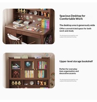 Ensemble bureau en bois avec étagère latérale, bibliothèque pour la maison, bureau d'ordinateur, bureau pour élèves du primaire