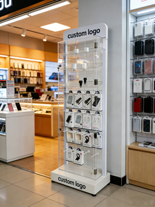 Оптовая продажа от производителя Tinya: напольные стойки для демонстрации аксессуаров для телефонов, стеллажи для мобильных принадлежностей с LED-подсветкой на заказ - Product Image 2