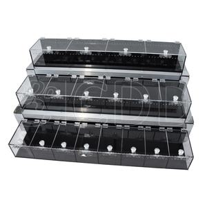 Akrilik PVC Lüks Evcil Hayvan Kafesi 3 Katmanlı Şeffaf Vitrinli Sürüngen Teraryumu Yılanlar Kertenkeleler Geckolar Küçük Hayvanlar Sergiye Uygun Siyah - Product Image 1