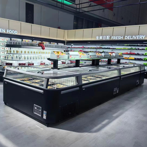 Congélateur coffre à porte vitrée ouverte en haut pour supermarché, pour la crème glacée, avec congélateur automatique sans givre - Product Image 1