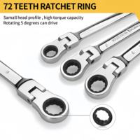 Juego de Llaves de Trinquete al por Mayor, 7 Piezas, 72 Dientes, Diseño Reversible, Herramientas Manuales para Reparaciones Diarias del Hogar