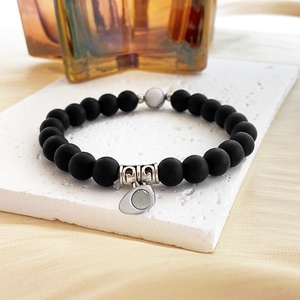 2pcs boho phong cách Rhinestone đá hạt Chuỗi vòng đeo tay handmade nam châm trái tim cặp vợ chồng và tình bạn Bangles đối với phụ nữ - Product Image 6